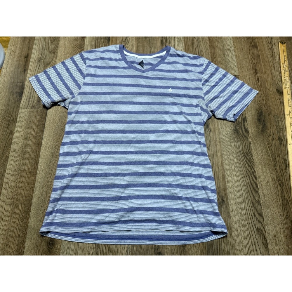 Element Shirt, Men's Size Large, Purple White Grey, Striped,  Short Sleeve Shirt